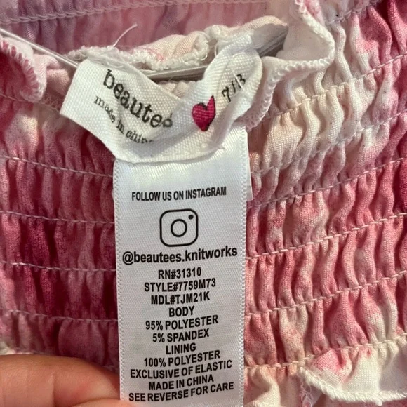 Beautees Pink Tie Dye Skirt and Top Set Girls 7/8 - Picture 5 of 5